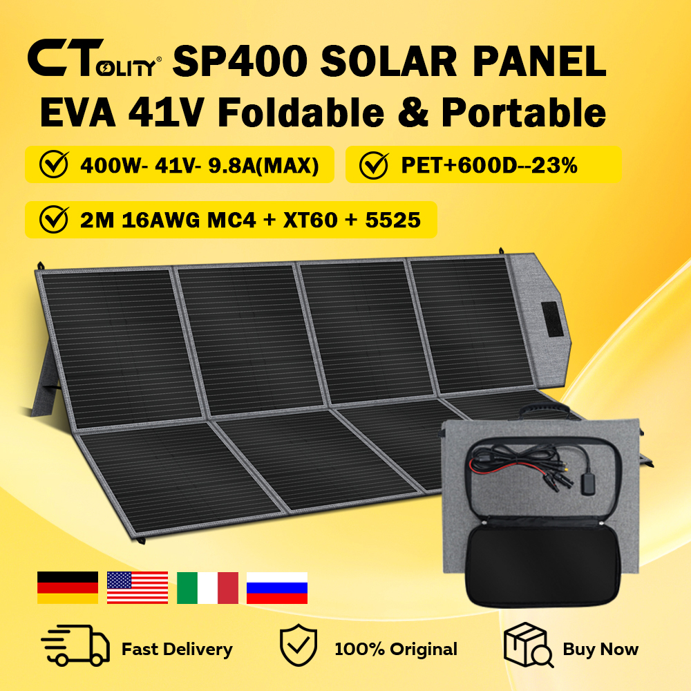 Solar Emergency Charger - CTOLITY SP400 Portable Solar Panel 400W