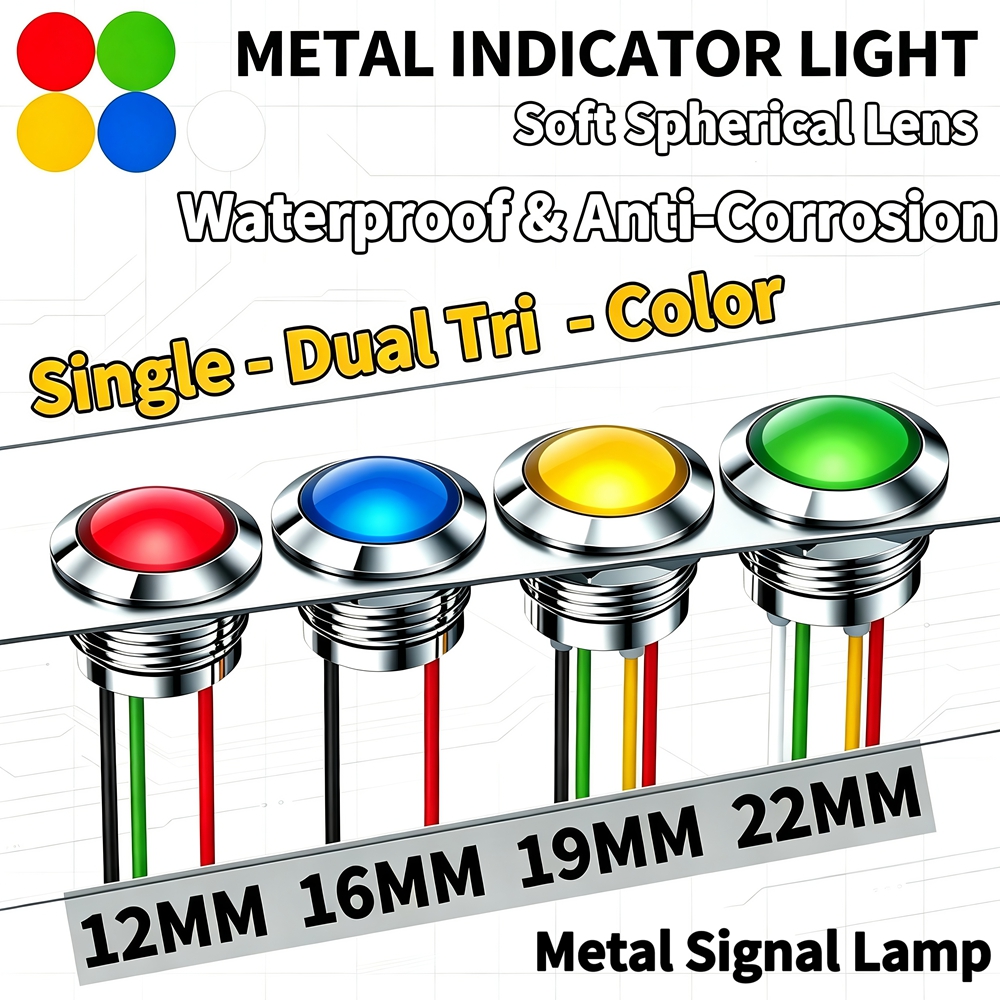 Signal Panel Orange - Metal LED Indicator Light 12mm 16mm