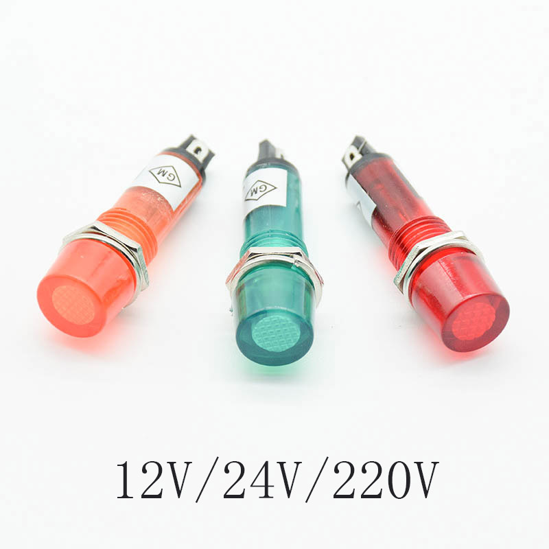 Signal Panel Orange - 5Pcs 220V 12V 24V DC Mounting