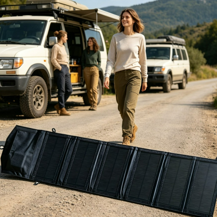 Solar Emergency Charger - Backpack Pocket Carry Portable Foldable Waterproof