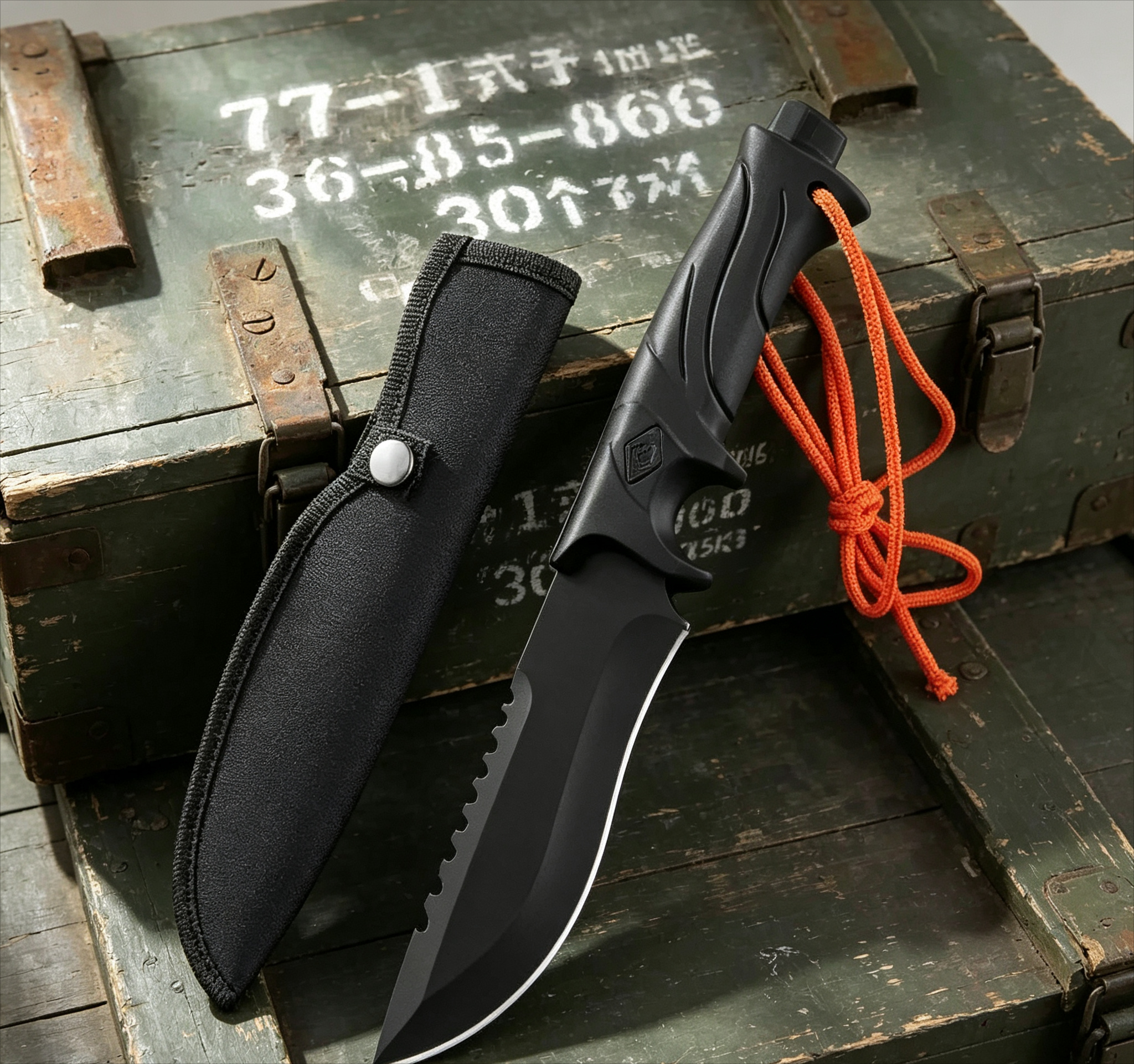 Bushcraft Knife Fixed - Multi-Purpose Camping and Survival EDC Tool