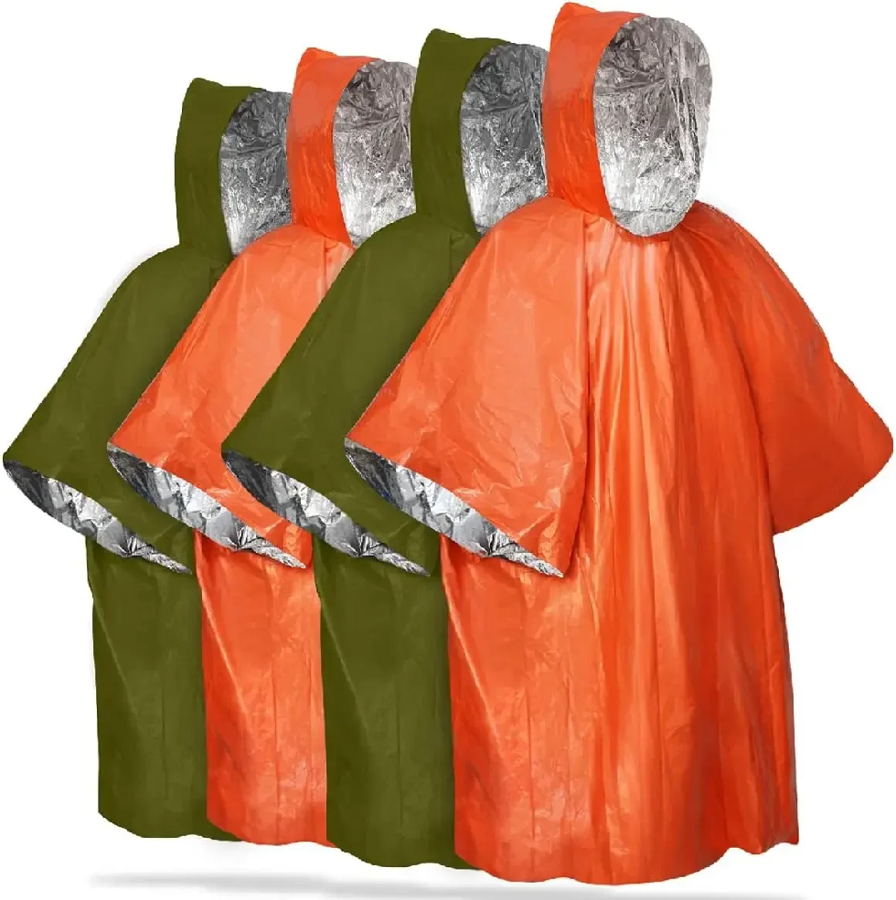Emergency Poncho Rain - Emergency Rain Poncho Hood Reusable Weather