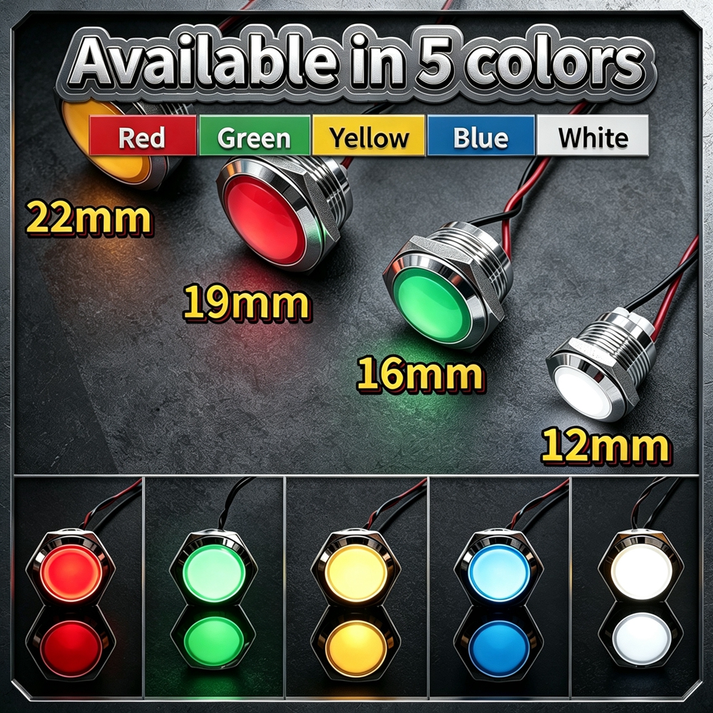 12mm 16mm 19mm 22mm Metal LED  - Signal Panel Orange 评论和价格