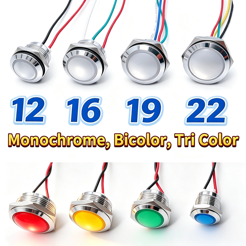 12mm 16mm 19mm 22mm Metal LED  - Signal Panel Orange 评论和价格