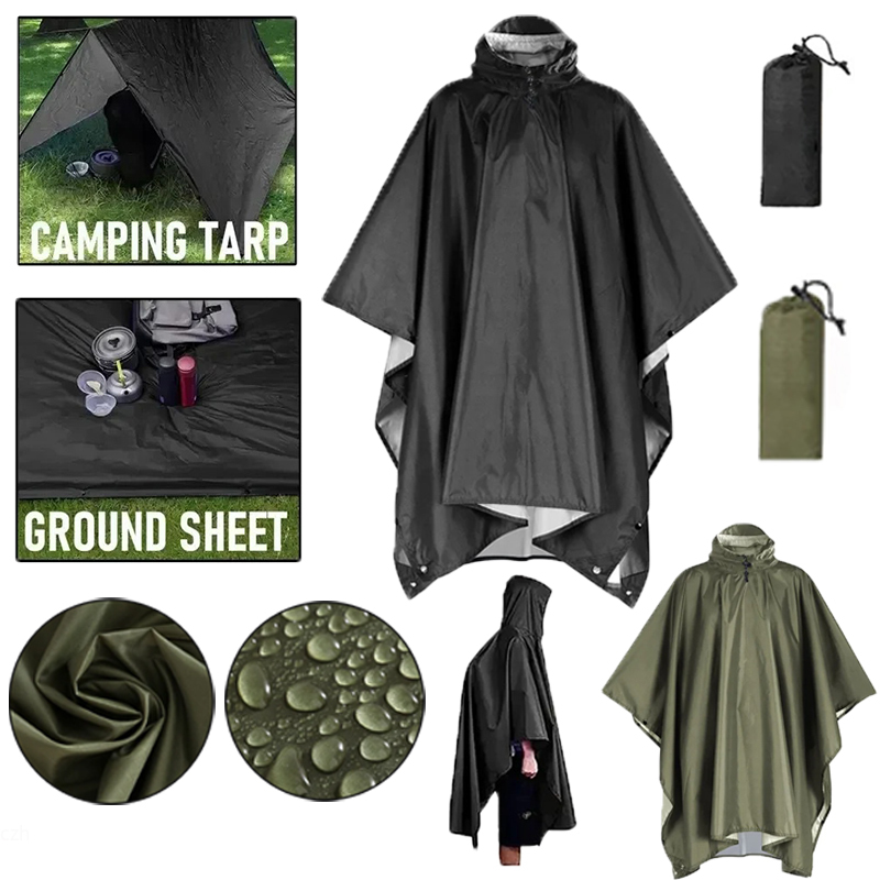 Outdoor 3 In 1 Military Rainco - Emergency Poncho Rain 评论和价格