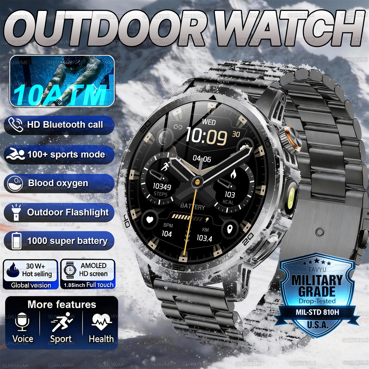 2026 New outdoor Smart watch M - Compass Lensatic 评论和价格