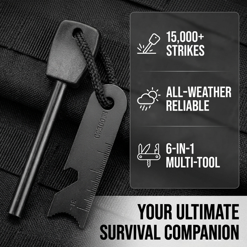 Multi-Function Wooden Handle M - Magnesium Fire Starter 评论和价格