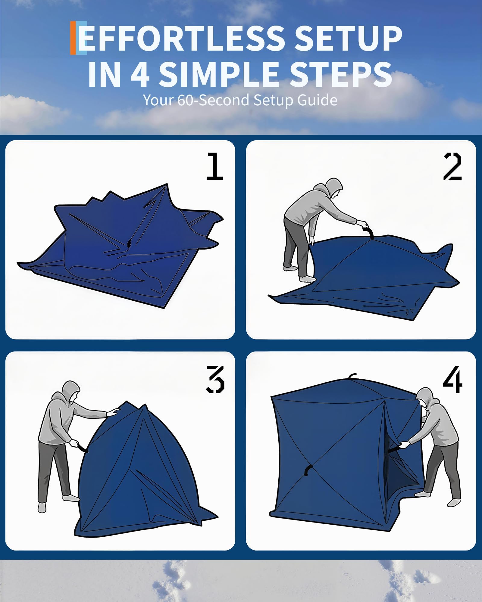 Pop-Up Ice Fishing Tent Hub-St - Emergency Mylar Tent 评论和价格