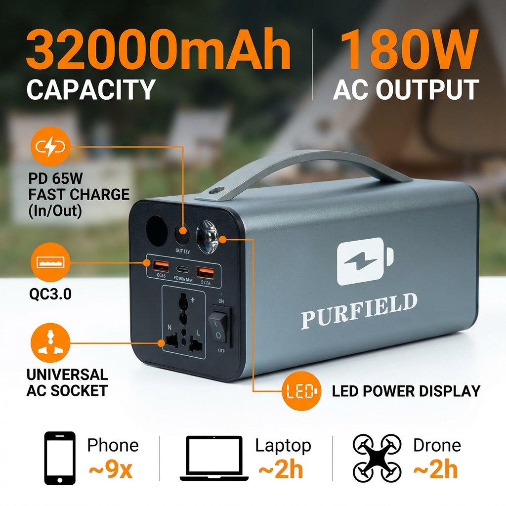 180W Outdoor Power Station 320 - Solar Emergency Charger 评论和价格