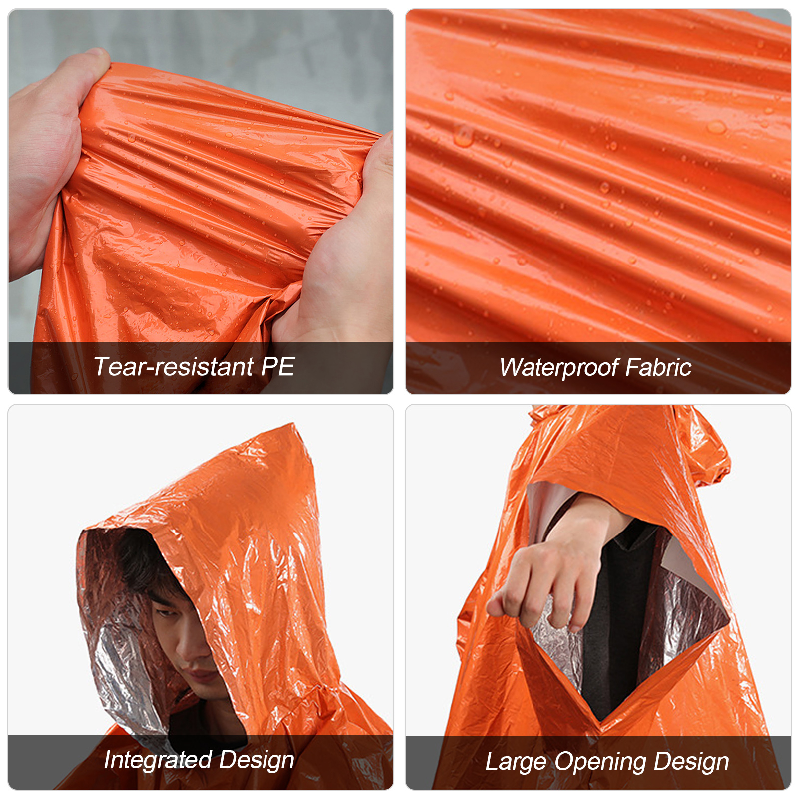 3-in-1 Thermal Emergency Rain  - Emergency Poncho Rain 评论和价格