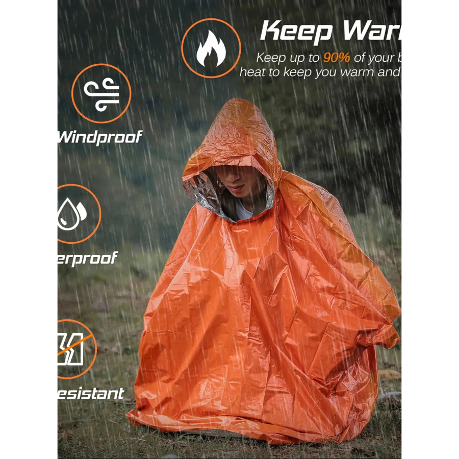 Emergency Rain Poncho Thermal  - Emergency Poncho Rain 评论和价格