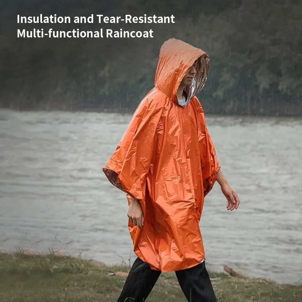 Aluminum Coated Hooded Emergen - Emergency Poncho Rain 评论和价格