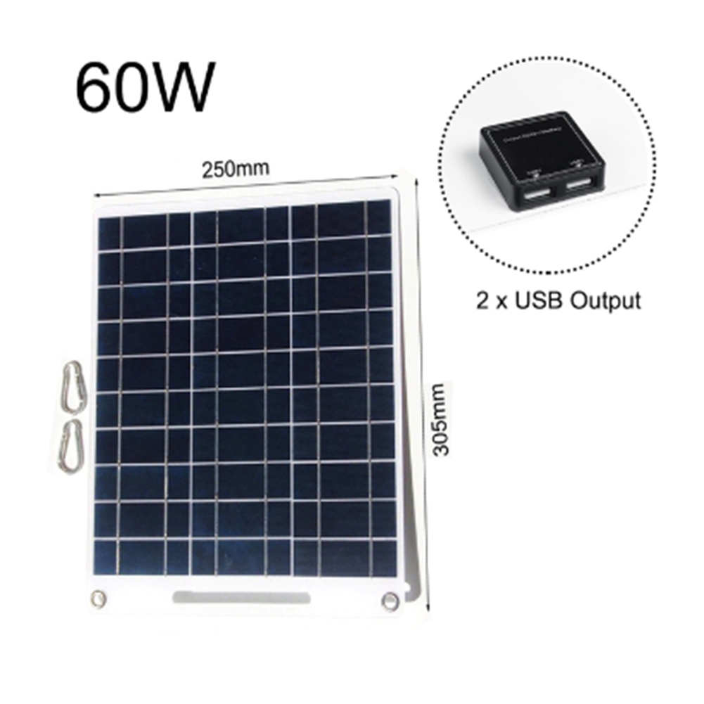 New 60W Solar Panel Portable 5 - Solar Emergency Charger 评论和价格