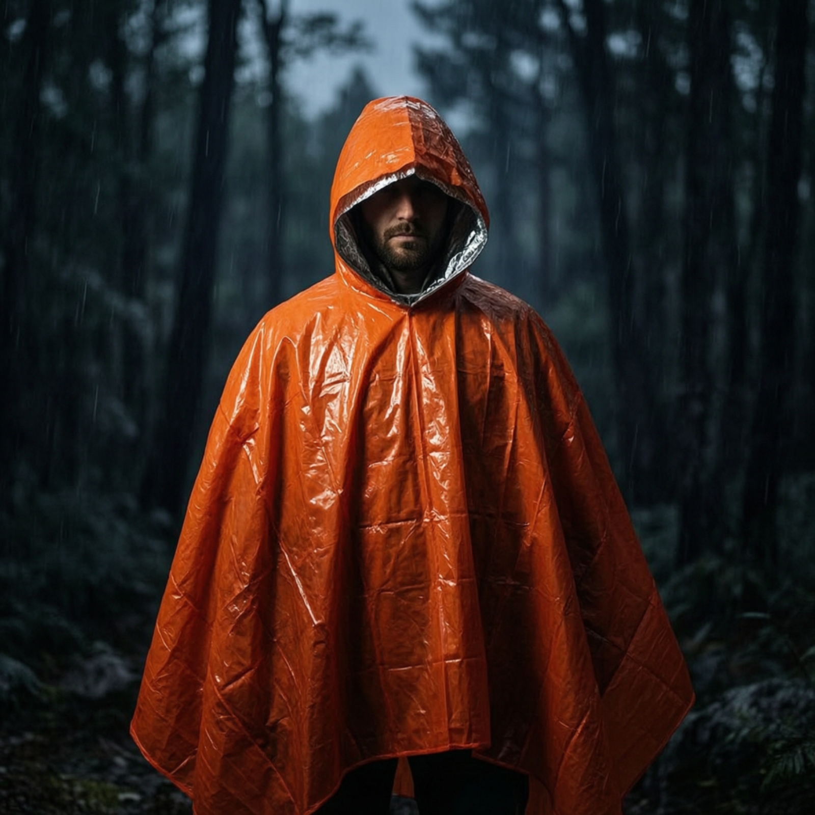 Hooded Rain Poncho Compact Eme - Emergency Poncho Rain 评论和价格