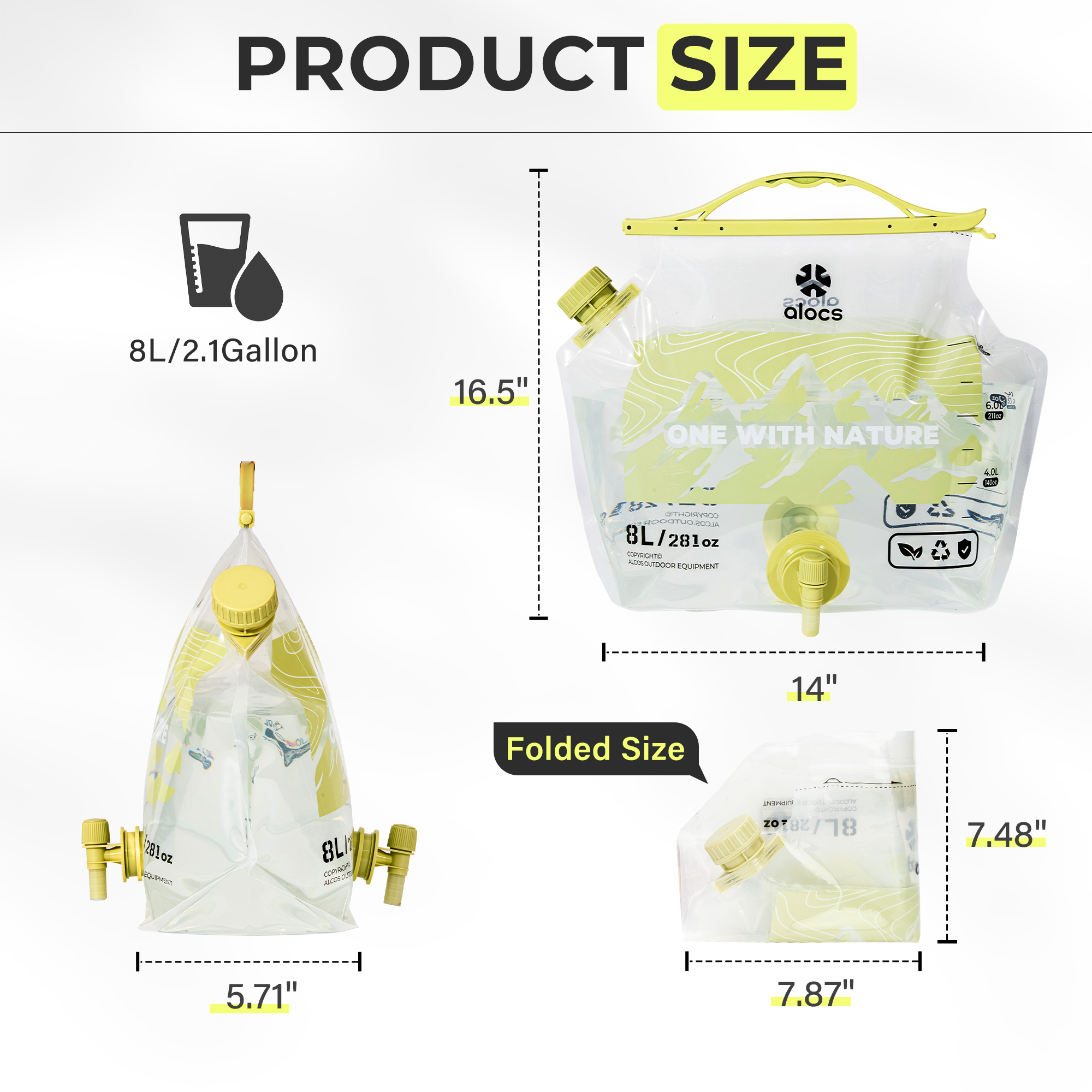 8L ALOCS Camping Water Bladder - Water Bag Collapsible 评论和价格