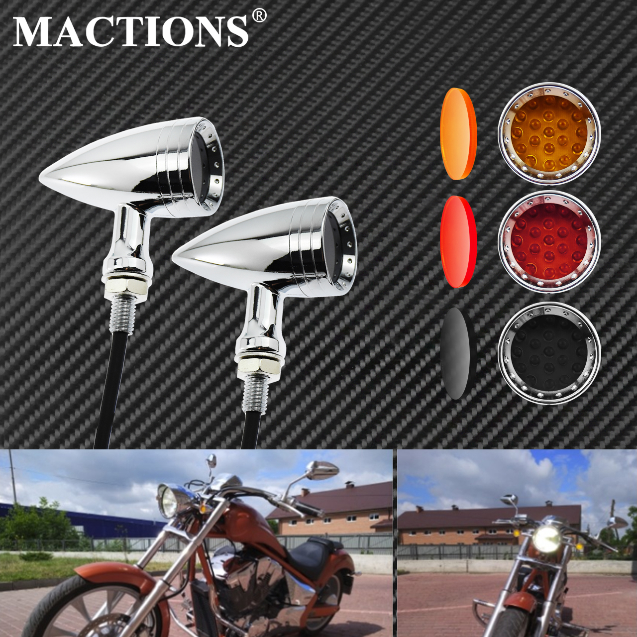 Motorcycle LED Turn Signal Bul - Signal Panel Orange 评论和价格