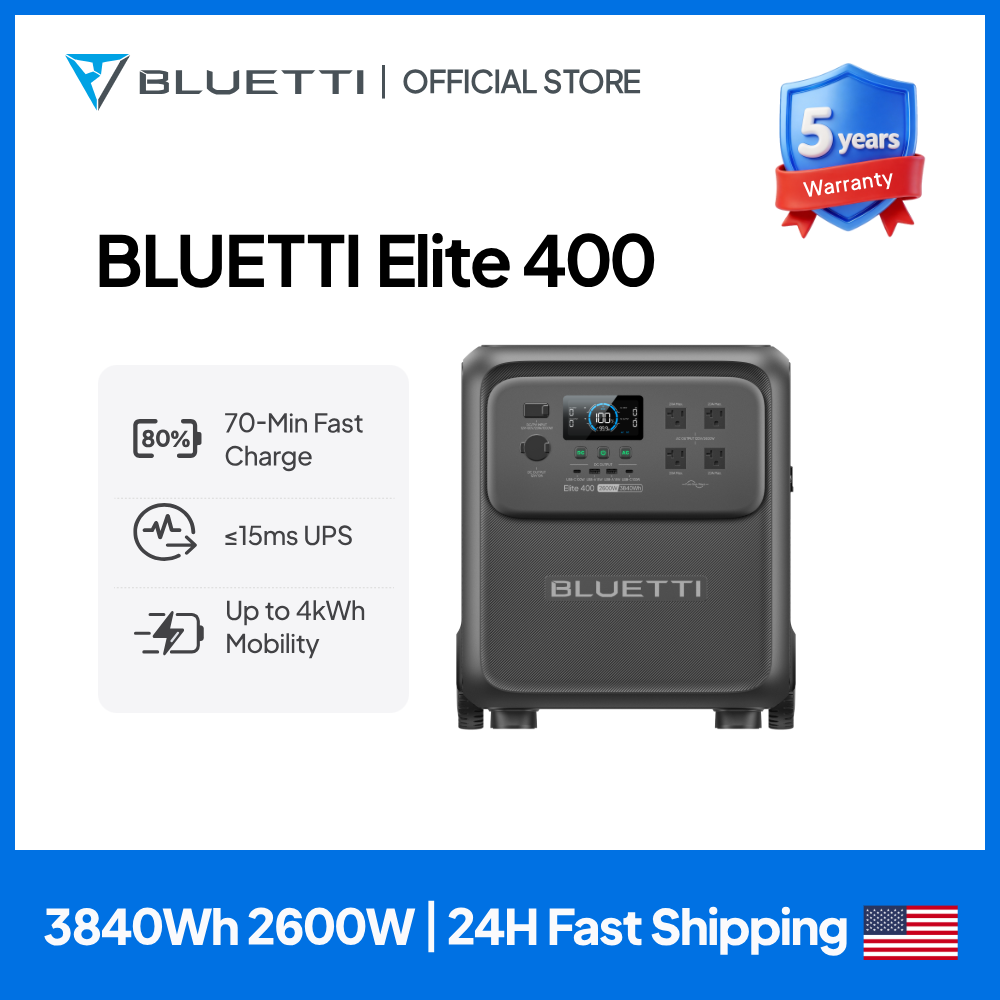 BLUETTI Elite 400 2600W 3840Wh - Solar Emergency Charger 评论和价格