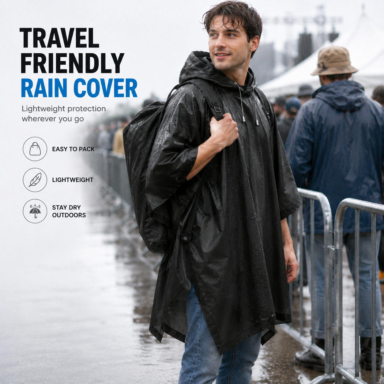 3 in 1 Waterproof Outdoor Ponc - Emergency Poncho Rain 评论和价格