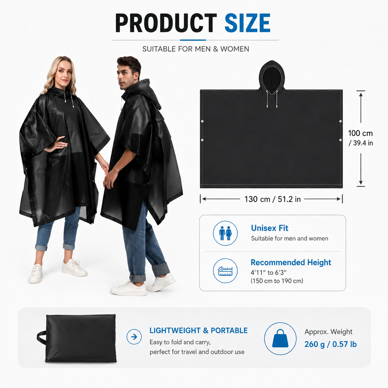 3 in 1 Waterproof Outdoor Ponc - Emergency Poncho Rain 评论和价格