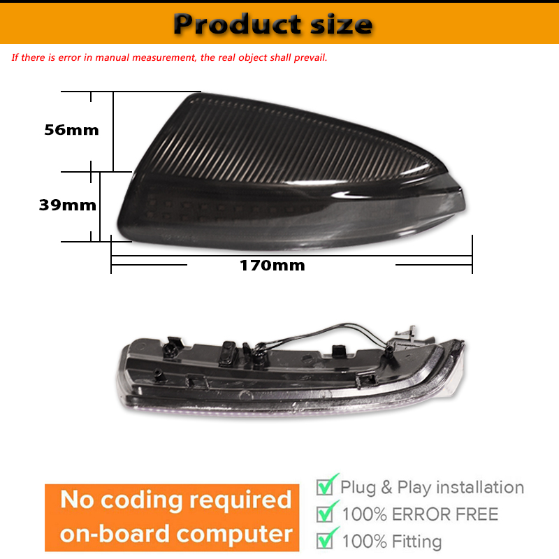 LED Dynamic Turn Signal Light  - Signal Panel Orange 评论和价格