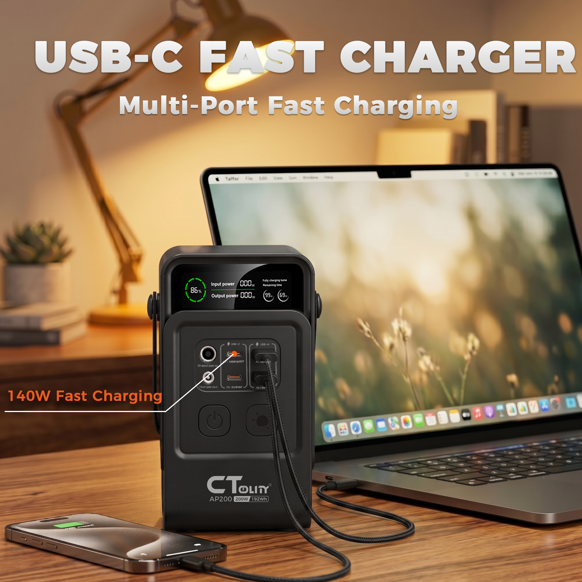CTOLITY AP200 AP1000 Black sty - Solar Emergency Charger 评论和价格