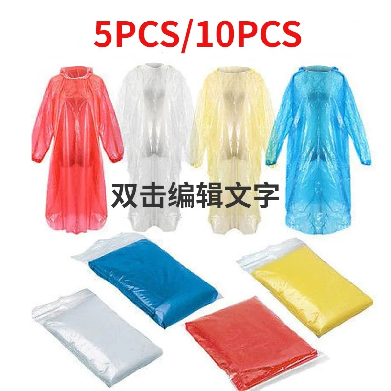5/10PC Disposable Raincoat Adu - Emergency Poncho Rain 评论和价格