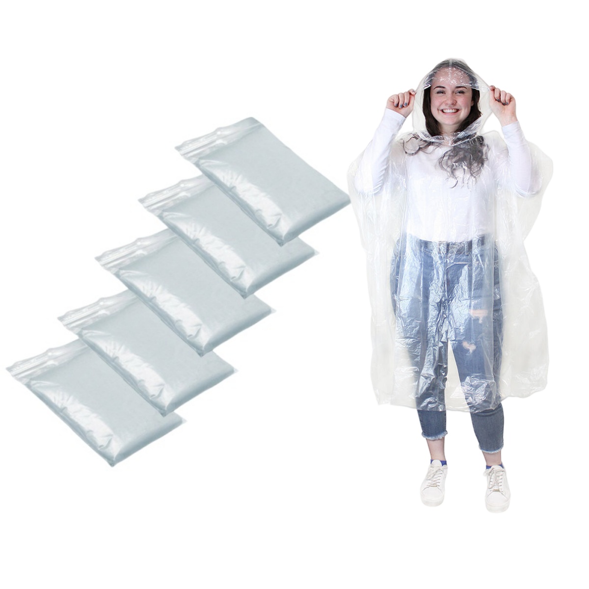 12Pcs Disposable Waterproof Ra - Emergency Poncho Rain 评论和价格