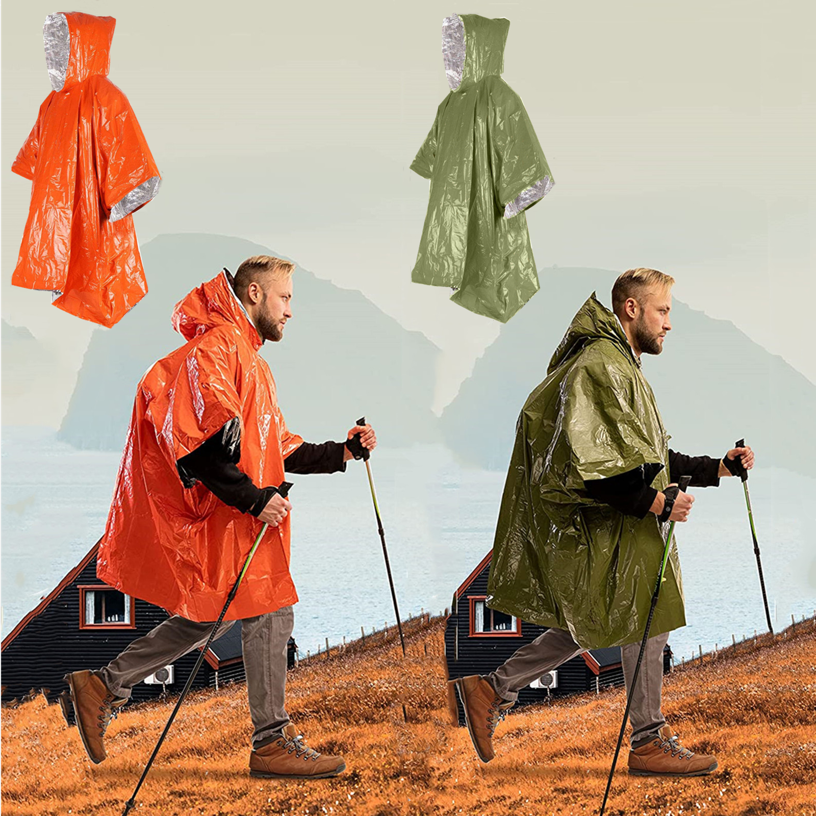 Emergency Disposable Aluminum  - Emergency Poncho Rain 评论和价格
