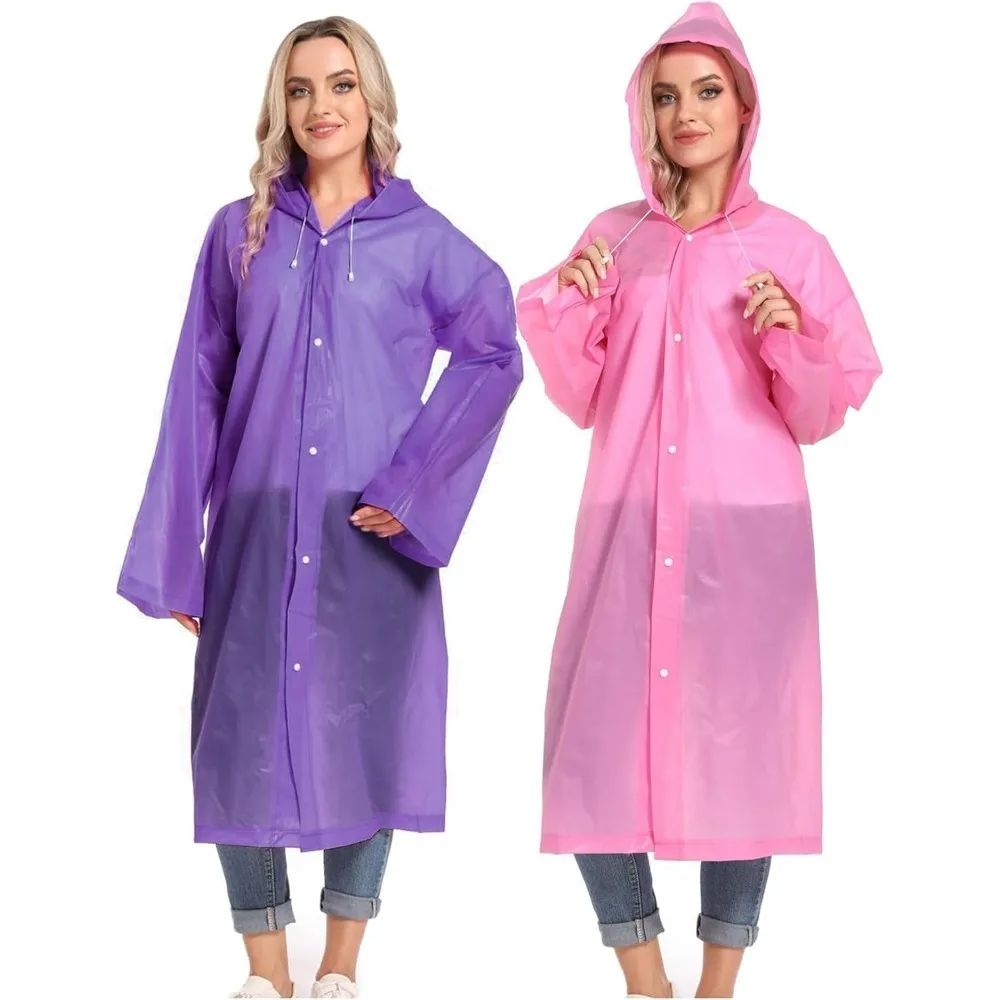 1/2PCS Compact Reusable Rain  - Emergency Poncho Rain 评论和价格